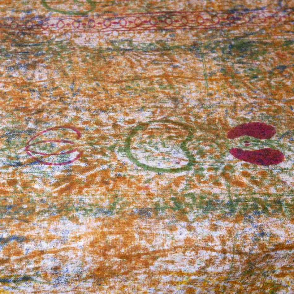 Față de masă din artă italiană cu o bucată de bumbac tipărit manual - mărci Viadurini