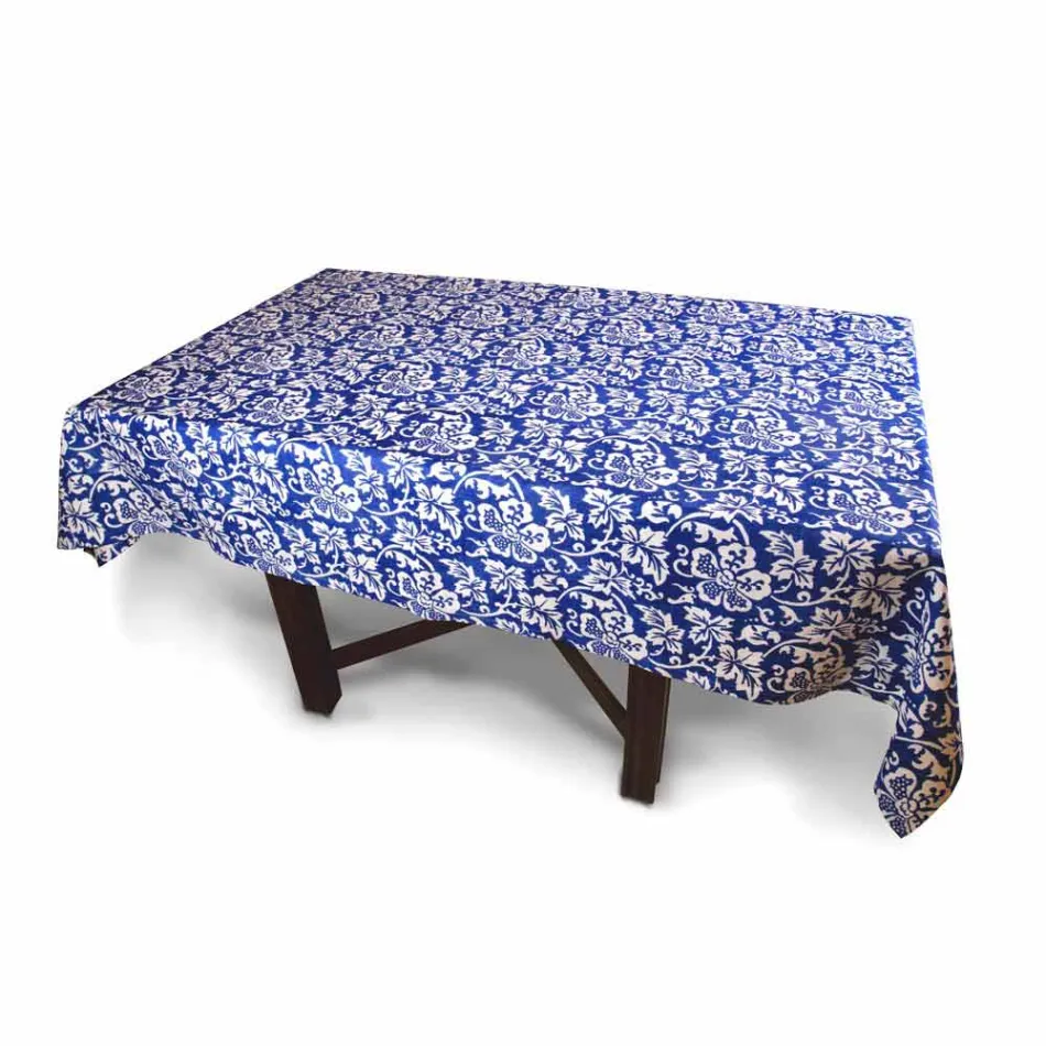 Față de masă din lenjerie artizanală 100% italiană cu imprimeu de mână dintr-o bucată - mărci Viadurini