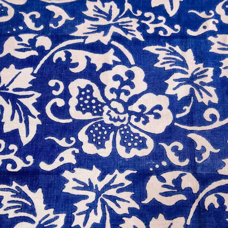 Față de masă din lenjerie artizanală 100% italiană cu imprimeu de mână dintr-o bucată - mărci Viadurini