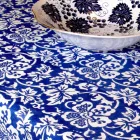 Față de masă din lenjerie artizanală 100% italiană cu imprimeu de mână dintr-o bucată - mărci Viadurini