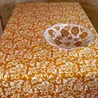 Față de masă din lenjerie artizanală 100% italiană cu imprimeu de mână dintr-o bucată - mărci Viadurini