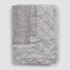 Față de masă din in antracit și chenar cu decor geometric, lucrată manual - Dippel Viadurini