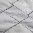 Față de masă din in antracit și chenar cu decor geometric, lucrată manual - Dippel Viadurini