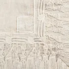 Față de masă dreptunghiulară de in bej cu ramă de dantelă cu ciucuri de lux - fermoar Viadurini