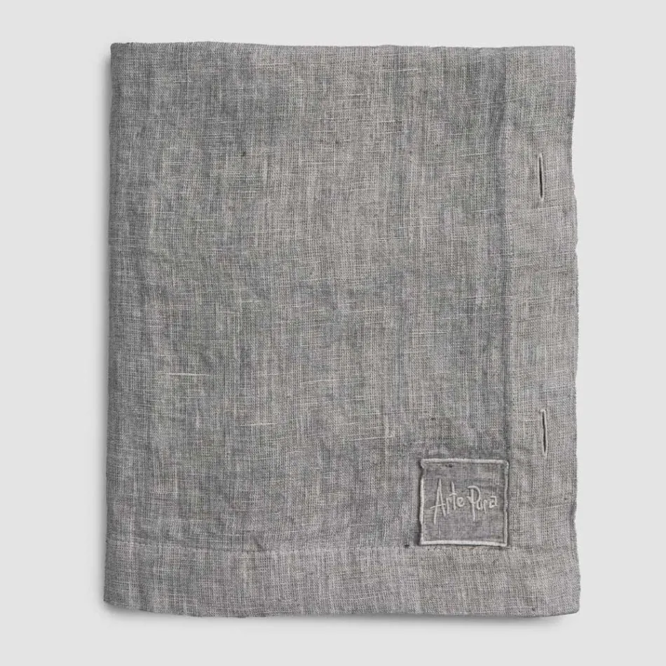 Fata de masa dreptunghiulara din in cu butoniere si 10 nasturi, lux - mediteraneana Viadurini