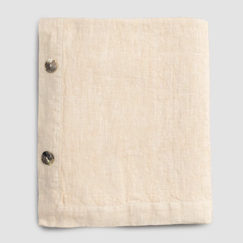 Față de masă dreptunghiulară de in cu butoniere și 12 nasturi de lux - mediteraneană Viadurini