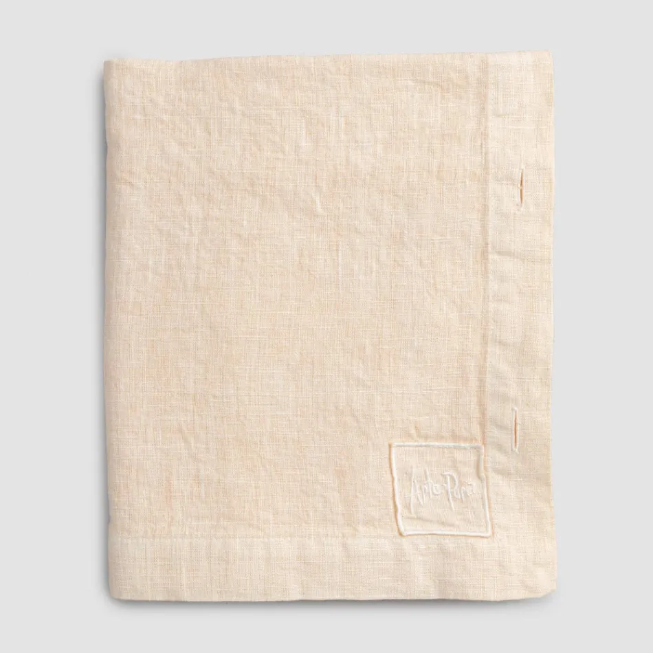 Față de masă dreptunghiulară de in cu butoniere și 12 nasturi de lux - mediteraneană Viadurini