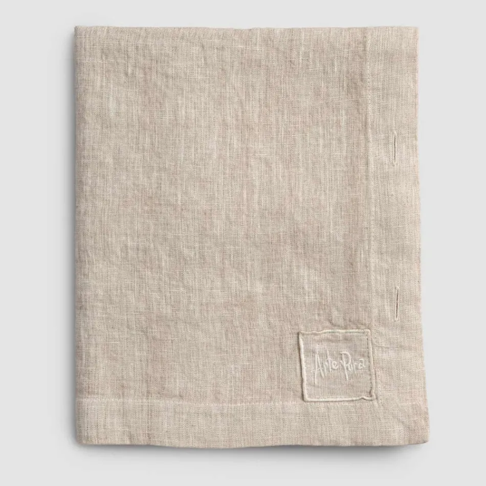 Față de masă dreptunghiulară de in cu butoniere și 12 nasturi de lux - mediteraneană Viadurini