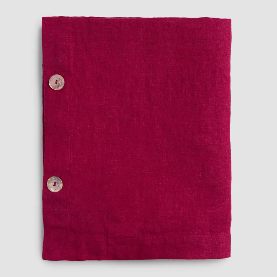 Față de masă dreptunghiulară de in cu butoniere și 12 nasturi de lux - mediteraneană Viadurini