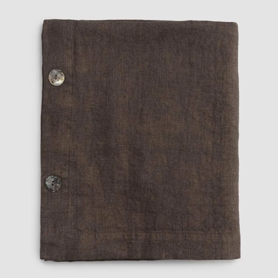 Față de masă dreptunghiulară de in cu butoniere și 12 nasturi de lux - mediteraneană Viadurini