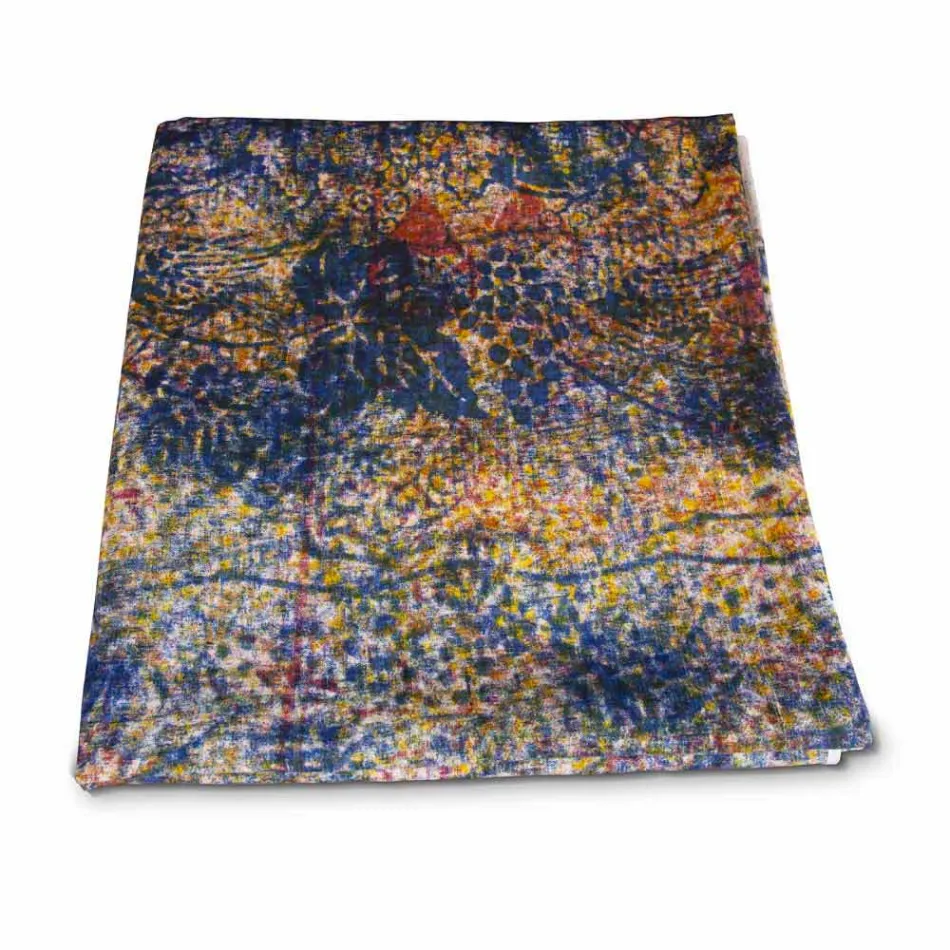 Față de masă italiană de înaltă calitate din bumbac printat manual - mărci comerciale Viadurini