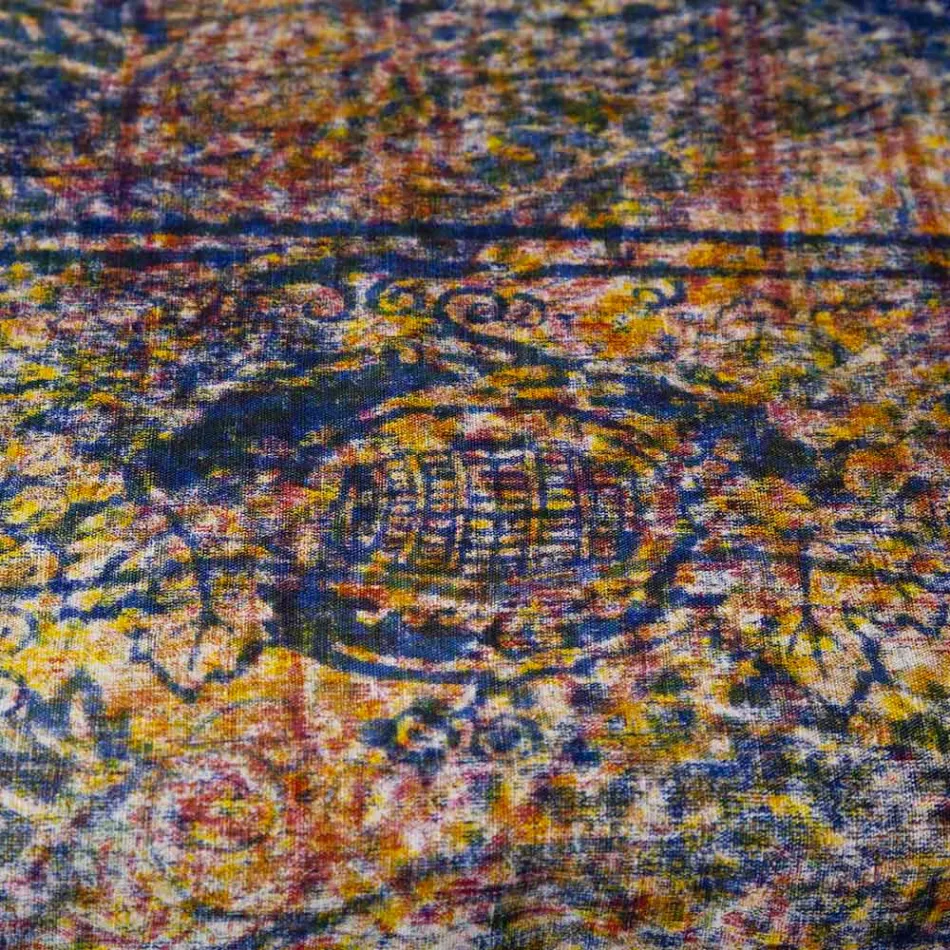 Față de masă italiană de înaltă calitate din bumbac printat manual - mărci comerciale Viadurini