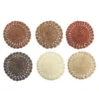 Rotund Placemat Crochet Placemat Diverse Culori 12 Piese - Punzolo Viadurini