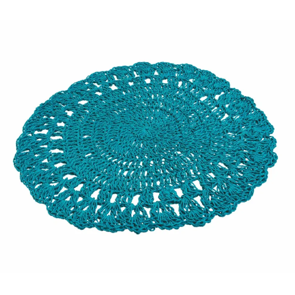 Rotund Placemat Crochet Placemat Diverse Culori 12 Piese - Punzolo Viadurini