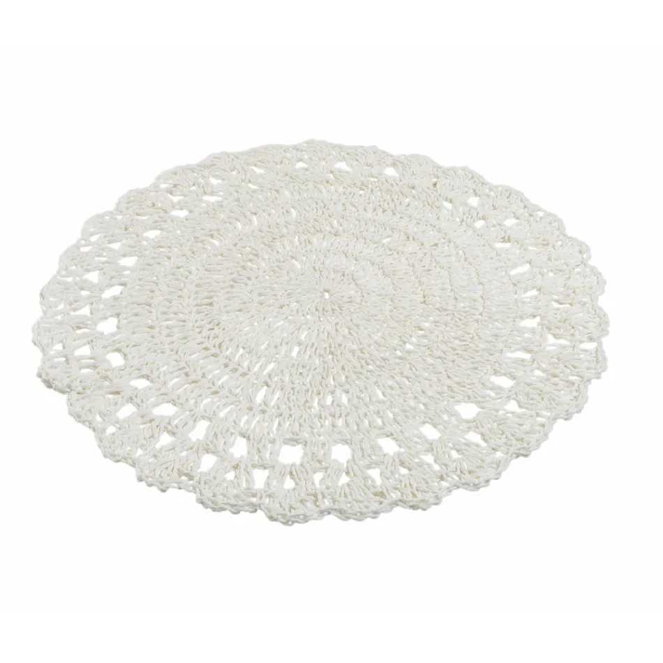 Rotund Placemat Crochet Placemat Diverse Culori 12 Piese - Punzolo Viadurini