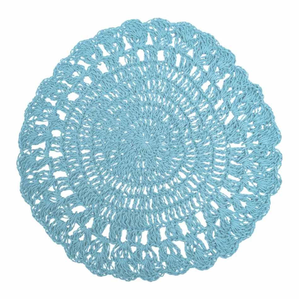 Rotund Placemat Crochet Placemat Diverse Culori 12 Piese - Punzolo Viadurini