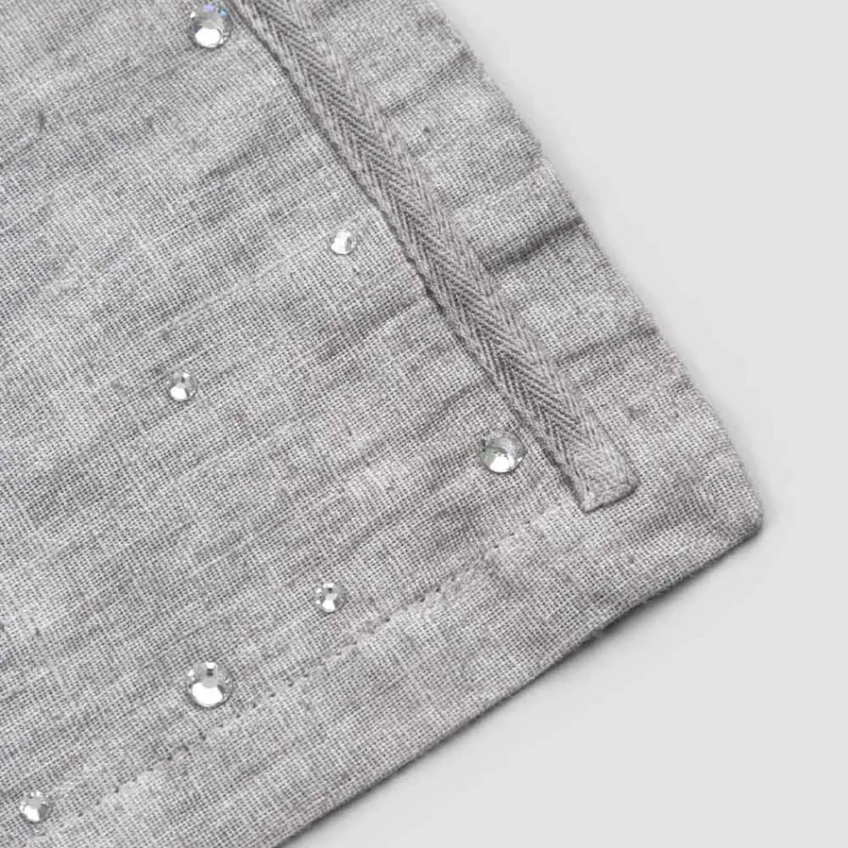 Serviciuuri pentru mic dejun din in gri cu cristale 2 piese - Macanno Viadurini