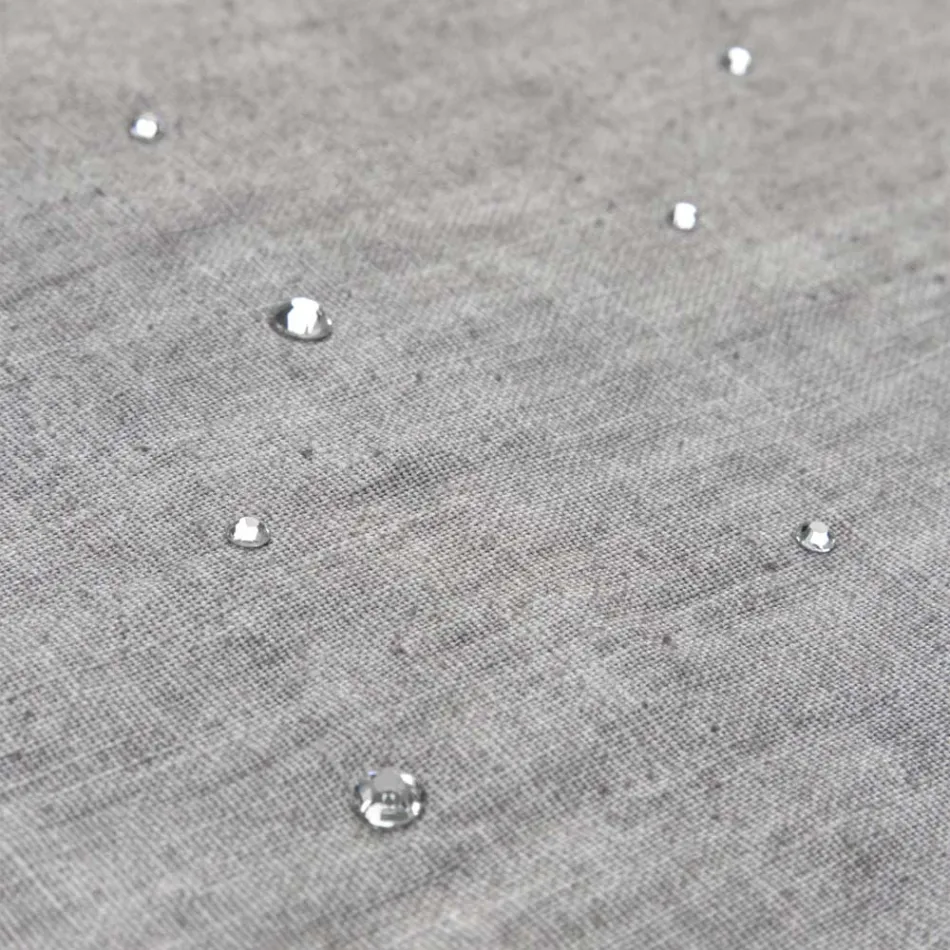 Serviciuuri pentru mic dejun din in gri cu cristale 2 piese - Macanno Viadurini