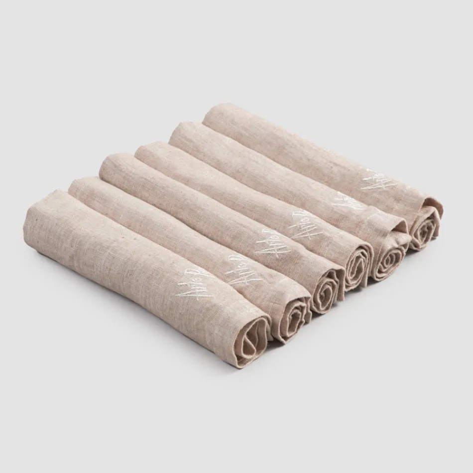 Șervețele Grele de In cu margine îndoită, diverse culori, 6 bucăți - Onestini Viadurini