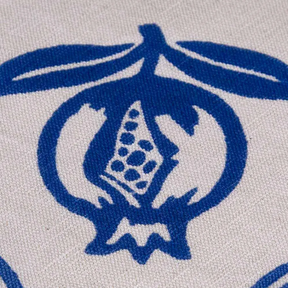 Șervețel în lenjerie mixtă cu imprimeu manual piesă unică fabricată în Italia - mărci Viadurini