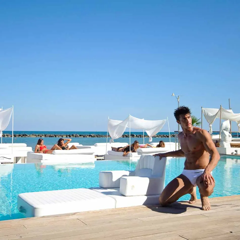 Trona scaun plutitor de design alb made in Italy Viadurini