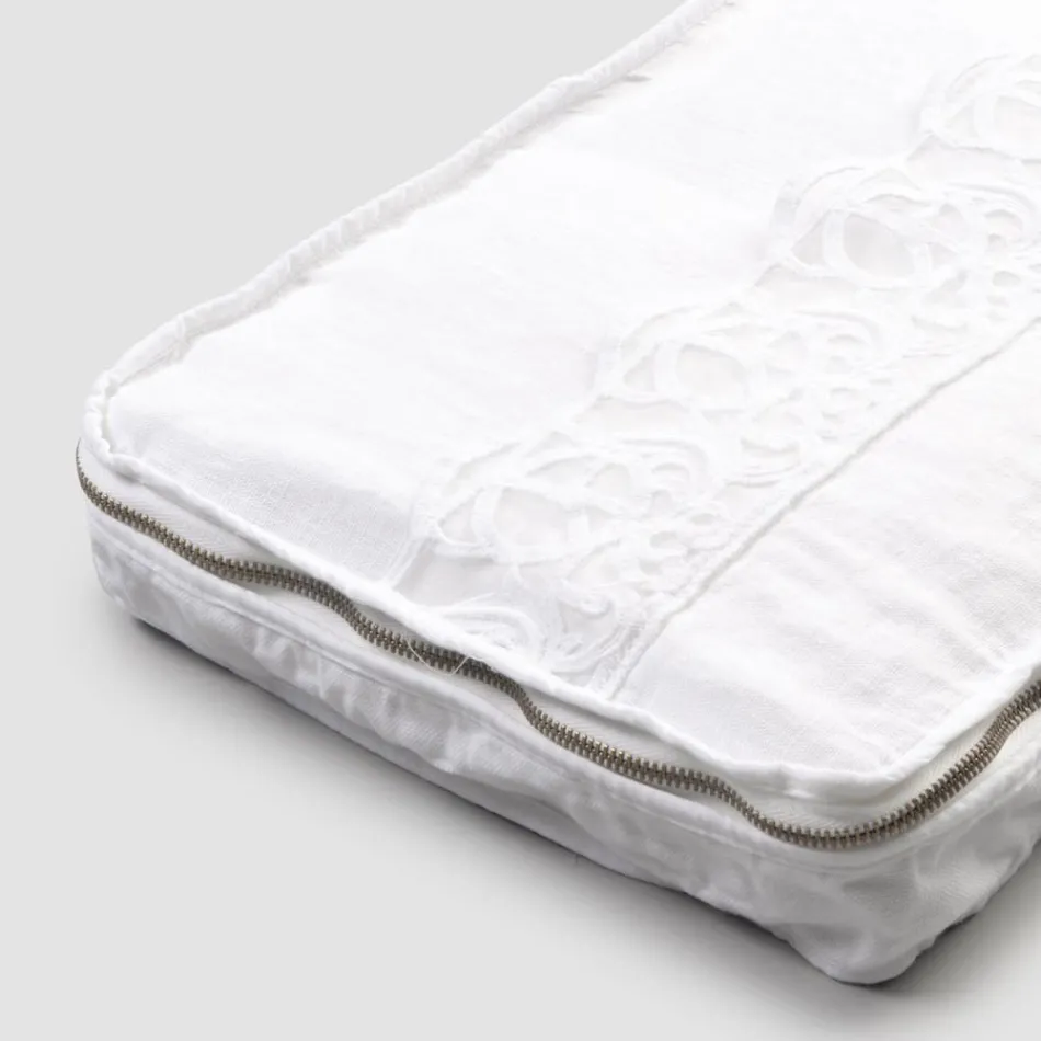 Geanta mare de voiaj din in cu dantela italiana de lux Sinergia - Randall Viadurini