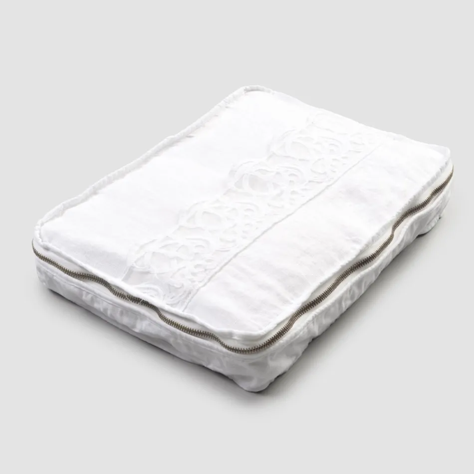 Geanta mare de voiaj din in cu dantela italiana de lux Sinergia - Randall Viadurini