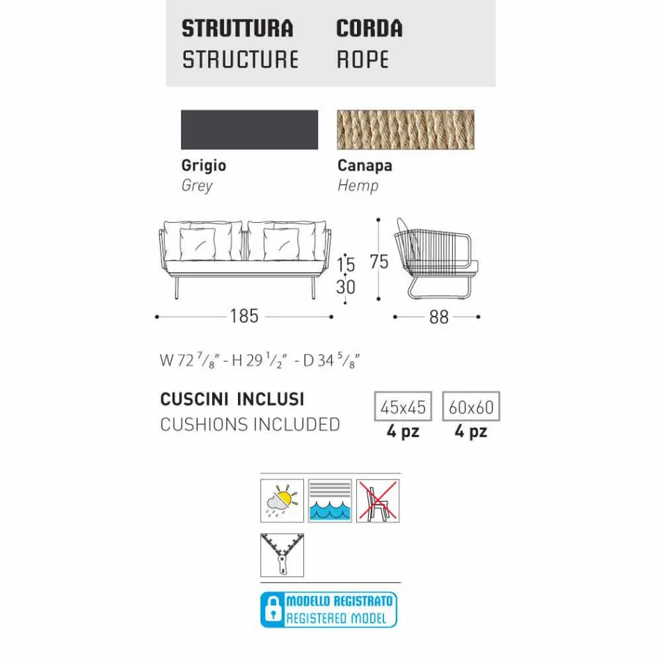 Cabina Varaschin Babylon cu 2 locuri, cu un design modern Viadurini