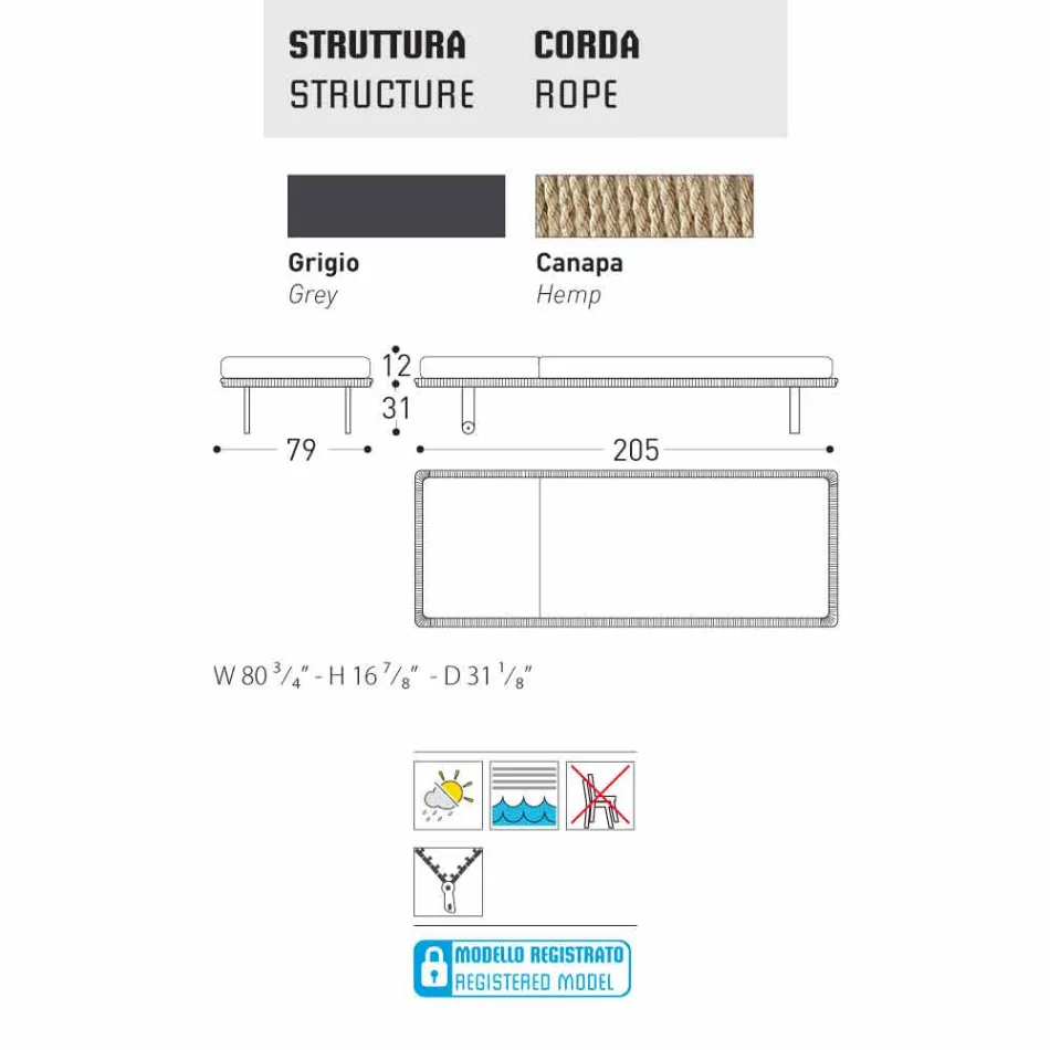 Varaschin Gradina Babilon sau pat interior, design modern Viadurini