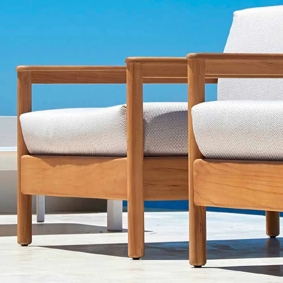 Varaschin Bali fotoliu modern în aer liber din țesătură tapițată Viadurini