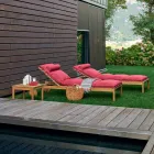 Varaschin Șezlonguri cu coduri de bare cu roți în aer liber din lemn de tec Viadurini