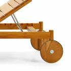 Varaschin Șezlonguri cu coduri de bare cu roți în aer liber din lemn de tec Viadurini