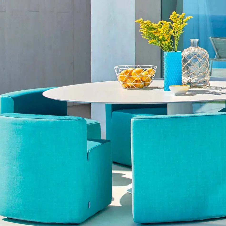 Tavă de grădină mare In & Out Varaschin + 8 fotolii moderne de design Viadurini