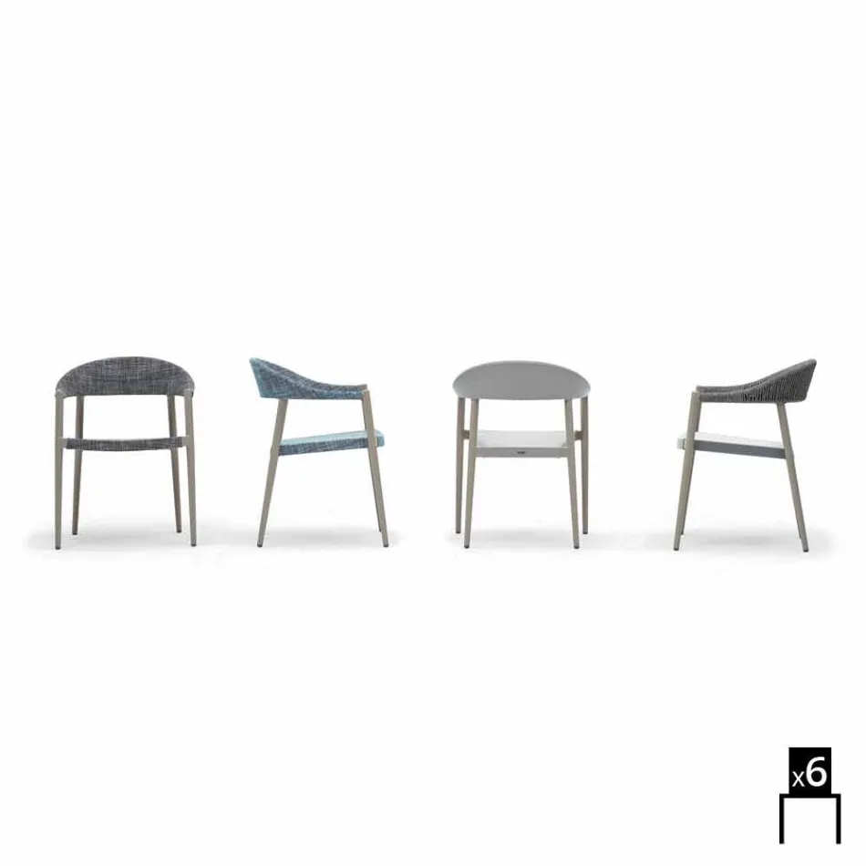 Varaschin Clever scaun de gradina moderne de design, 6 bucăți Viadurini