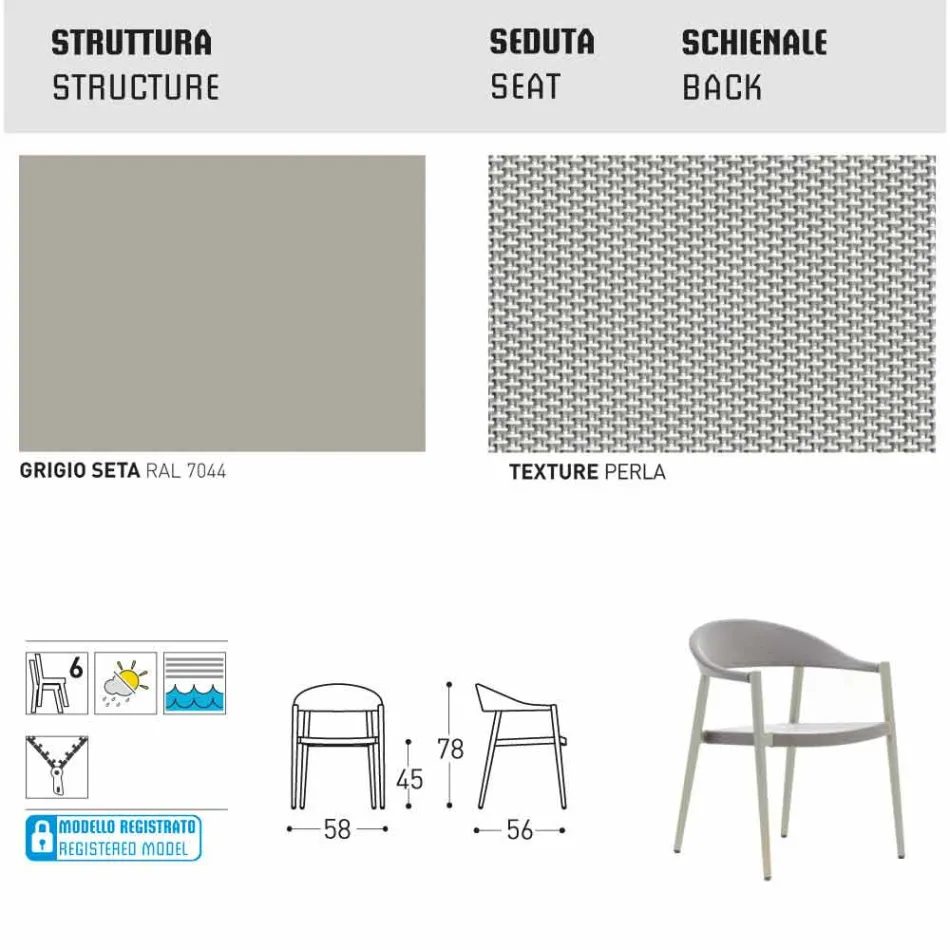 Varaschin Clever scaun de gradina moderne de design, 6 bucăți Viadurini