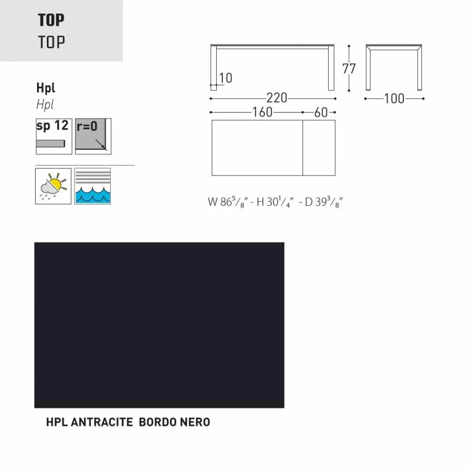 Varaschin Dolmen masă de grădină extensibilă de până la 380 cm Viadurini