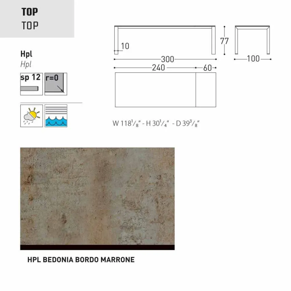 Varaschin Dolmen masă de grădină extensibilă de până la 380 cm Viadurini