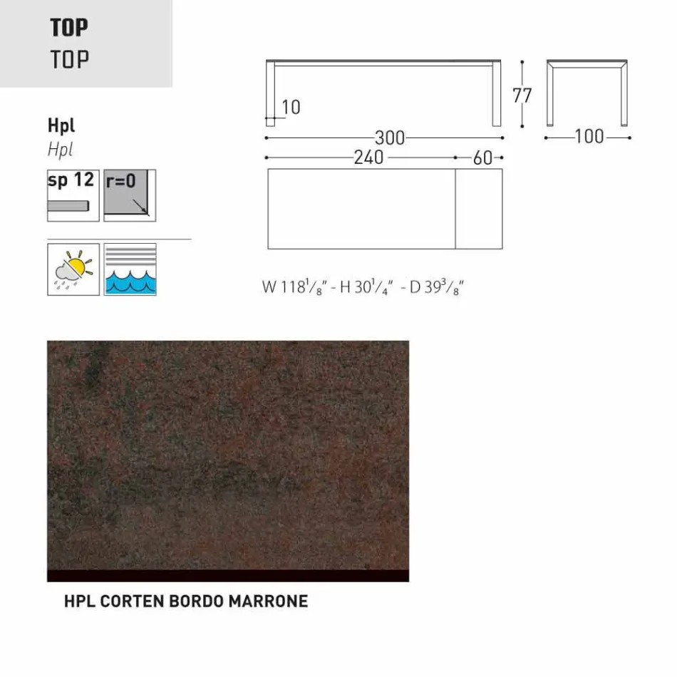Varaschin Dolmen masă de grădină extensibilă de până la 380 cm Viadurini
