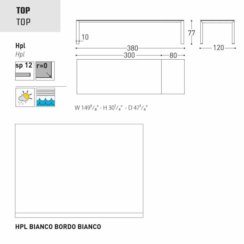 Varaschin Dolmen masă de grădină extensibilă de până la 380 cm Viadurini