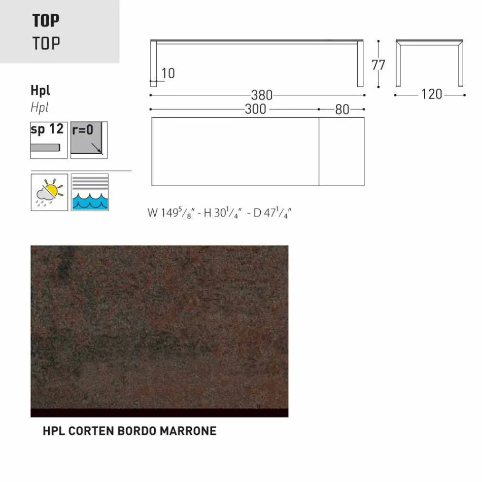 Varaschin Dolmen masă de grădină extensibilă de până la 380 cm Viadurini