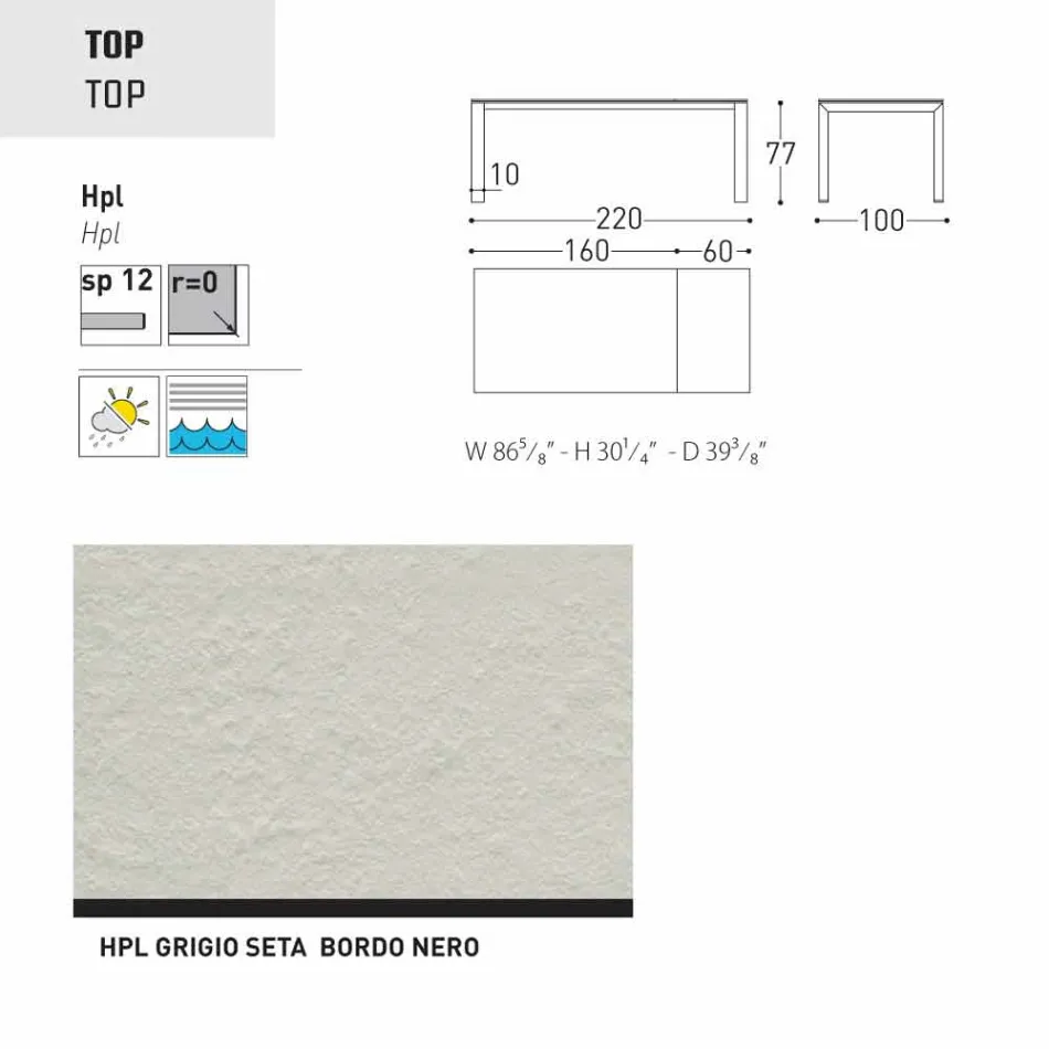 Varaschin Dolmen masă de grădină extensibilă de până la 380 cm Viadurini