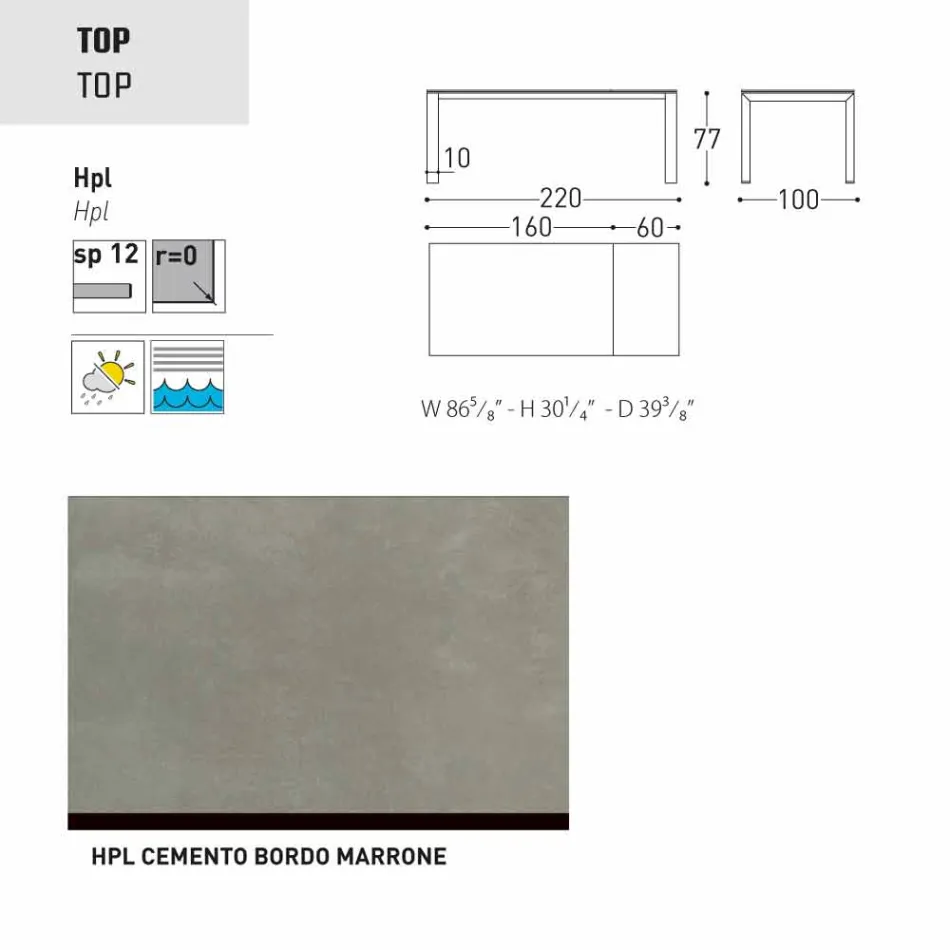Varaschin Dolmen masă de grădină extensibilă de până la 380 cm Viadurini