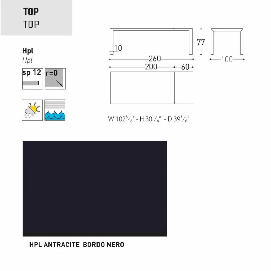 Varaschin Dolmen masă de grădină extensibilă de până la 380 cm Viadurini