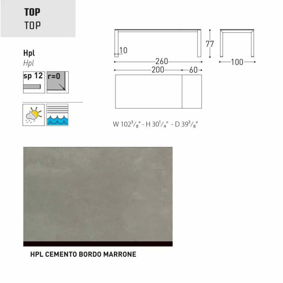 Varaschin Dolmen masă de grădină extensibilă de până la 380 cm Viadurini