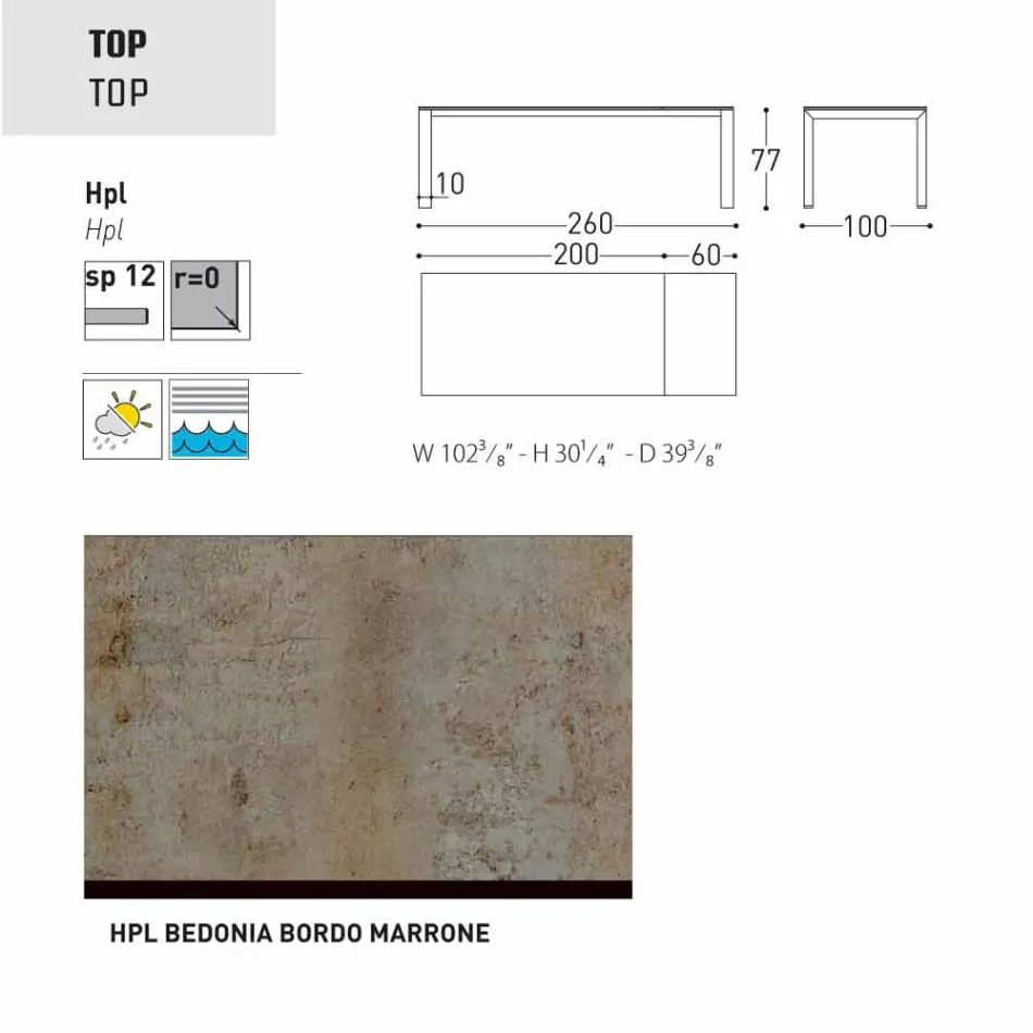 Varaschin Dolmen masă de grădină extensibilă de până la 380 cm Viadurini
