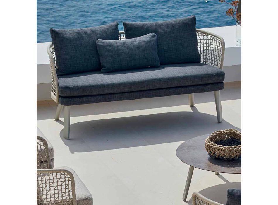 Varaschin Emma modern, cu două locuri, canapea de grădină tapițată Viadurini
