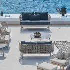 Varaschin Emma modern, cu două locuri, canapea de grădină tapițată Viadurini