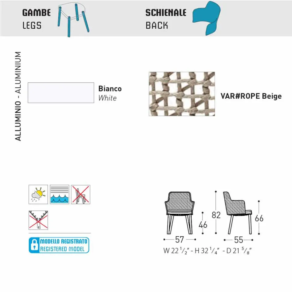 Varaschin Emma fotoliu de exterior din design modern Viadurini