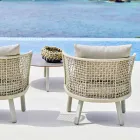 Varaschin Emma fotoliu de gradina tapițat în țesături și metal Viadurini