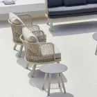 Varaschin Emma fotoliu de gradina tapițat în țesături și metal Viadurini